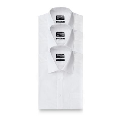 The Collection Big and tall pack of three white regular fit shirts